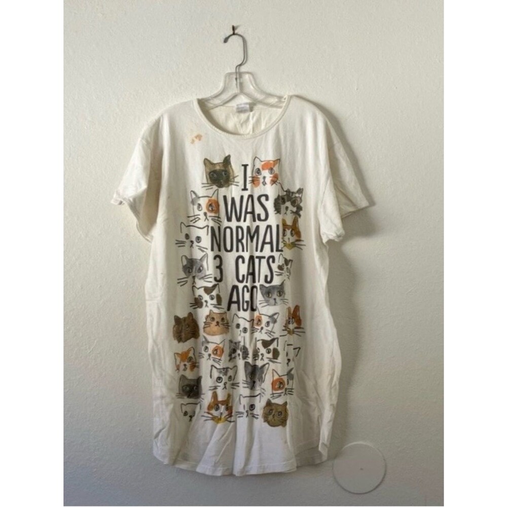 "I Was Normal 3 Cats Ago" Pajamas Night Shirt